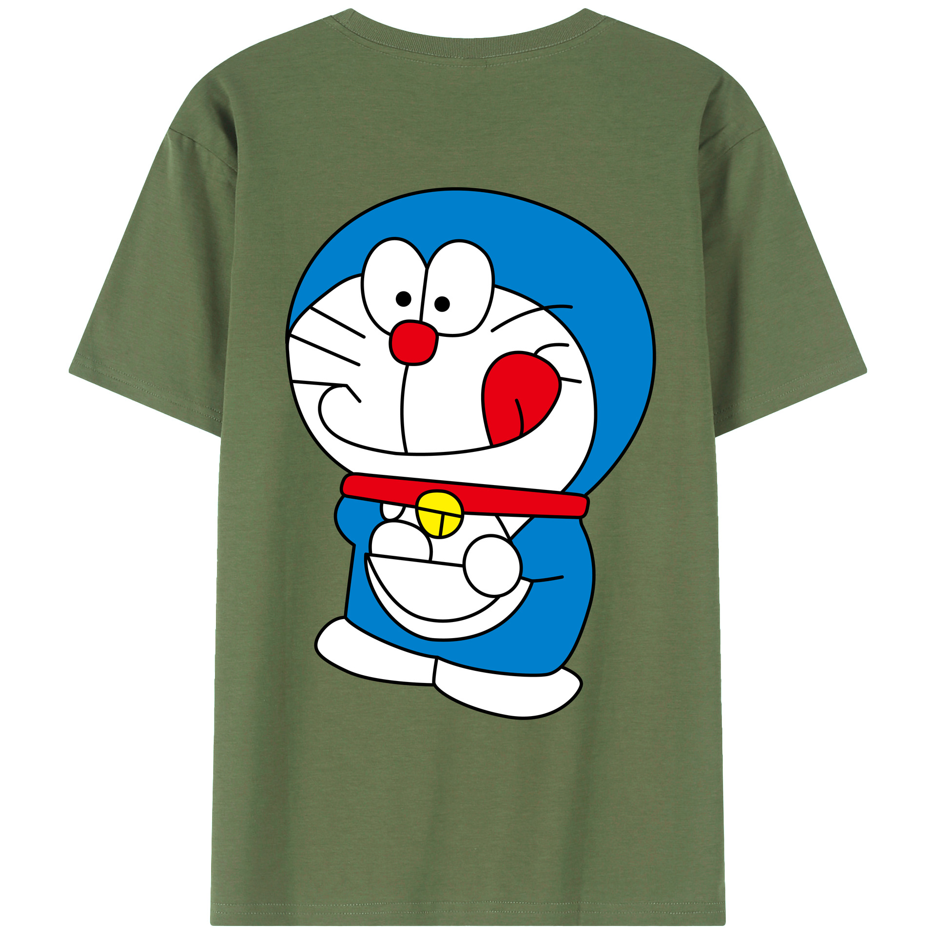（画像用） ドラえもん Doraemon 綿100％ メンズ半袖Tシャツ（バックプリント） 通気性